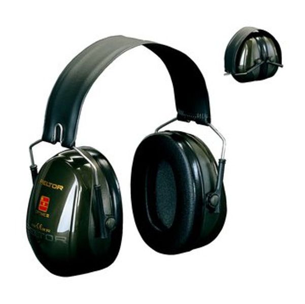 3M™ H520 Peltor™ Optime™ II Earmuffs, 30 dB, Green, Mounted