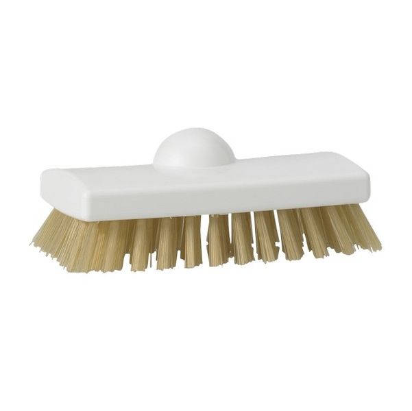 Vikan® 47535 Scrubbing Brush, Heat Resistant Filaments, White