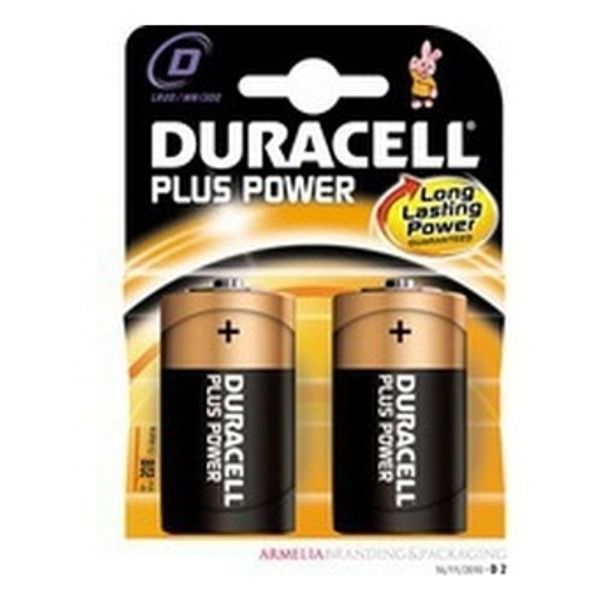Duracell® MN1300B2 Batteries Alkaline, 1.5V D, Pack of 2