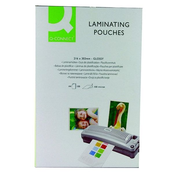 Q-Connect® Laminating Pouch, 100 Micron, A4, Pack of 100