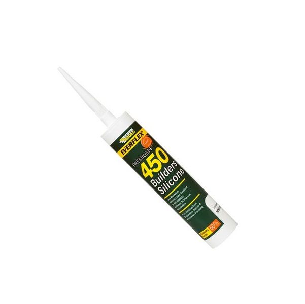 Everbuild Builders Silicone Sealant White 310ml 450