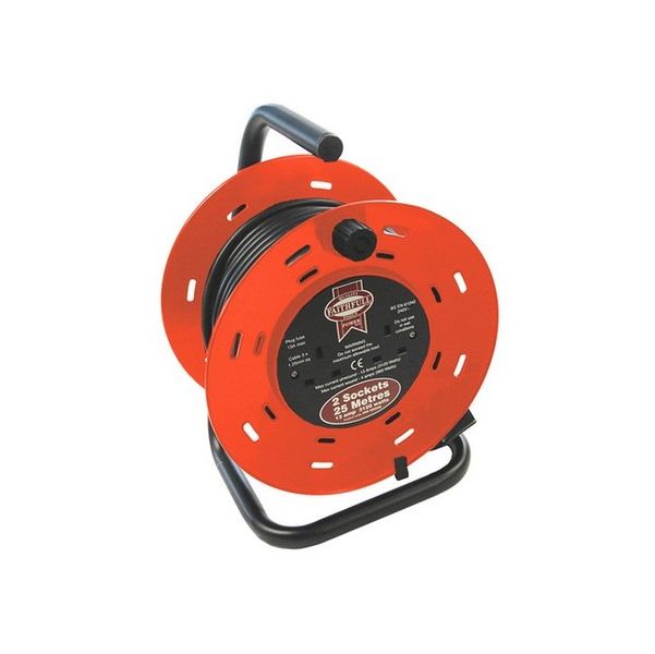Faithfull Power Plus Cable Reel 25 Metre 13 Amp 230 Volt