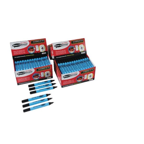 Show-Me Fine Point Slim Barrel Drywipe Marker Black Fpcp100