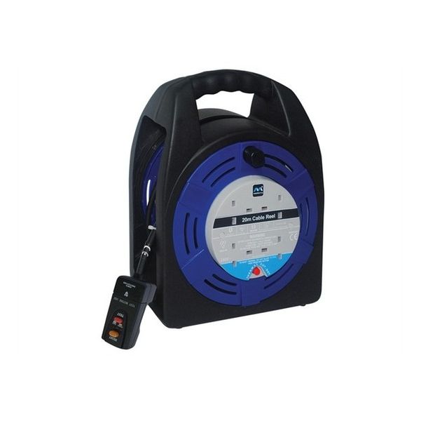 Cassette Reel 20 Metre 4 Socket 13A RCD & Thermal Cutout 240 Volt