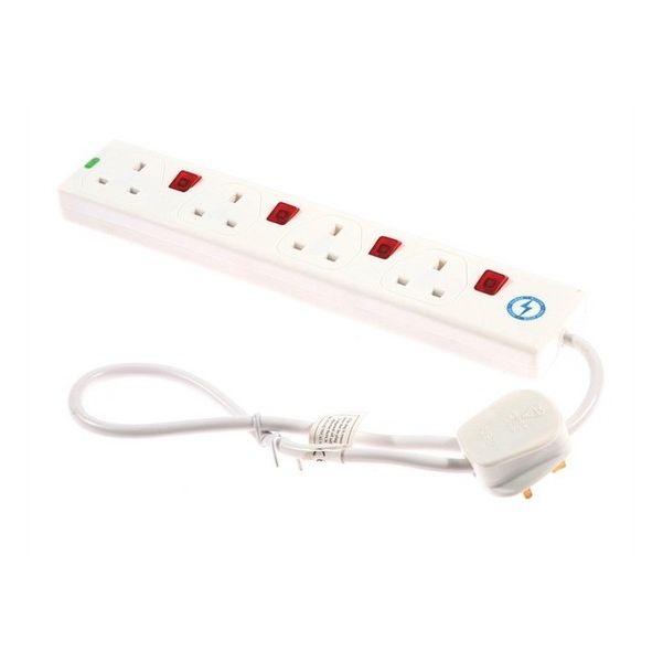 Extension Lead 240 Volt 4 Way 13A Surge Protection Switched 0.75 Metre