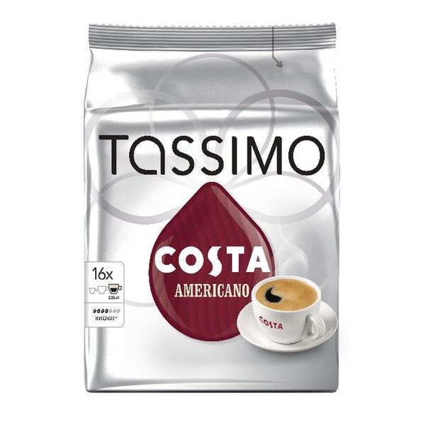 Tassimo Costa Americano Coffee 16x 144g Capsules Pk 5 973566