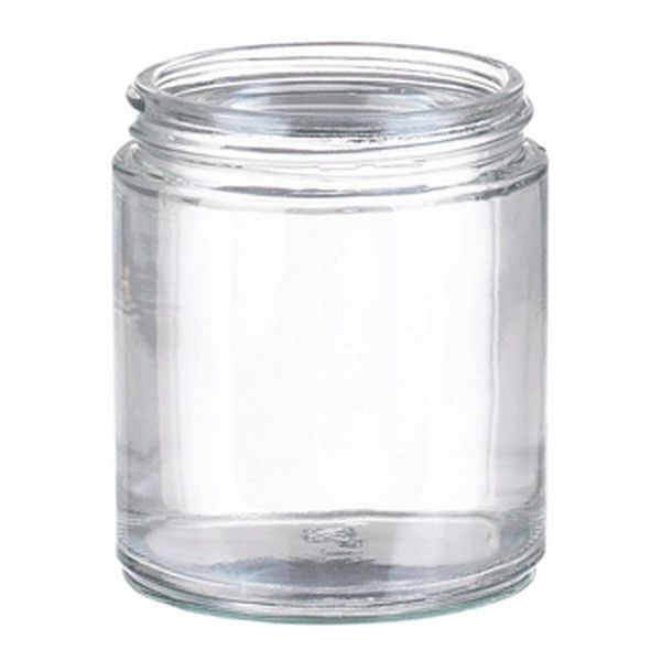Clear Glass Straight Sided Jar, Without 58-400 Polypropylene Poly-Vinyl Lined Screw Cap, White