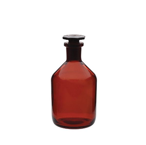 Reagent Bottle Glass, Narrow Mouth, Stopper Size 19/26, 72mm x 145mm, Amber