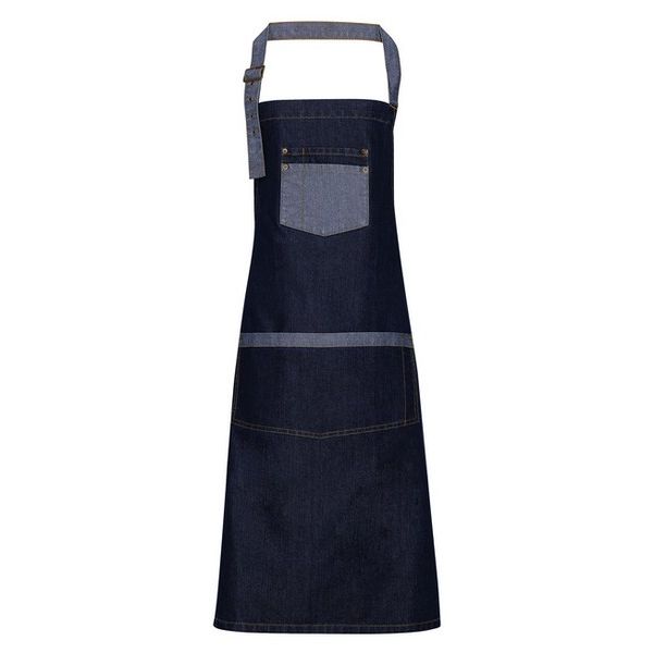 Premier Domain Contrast Denim Bib Apron