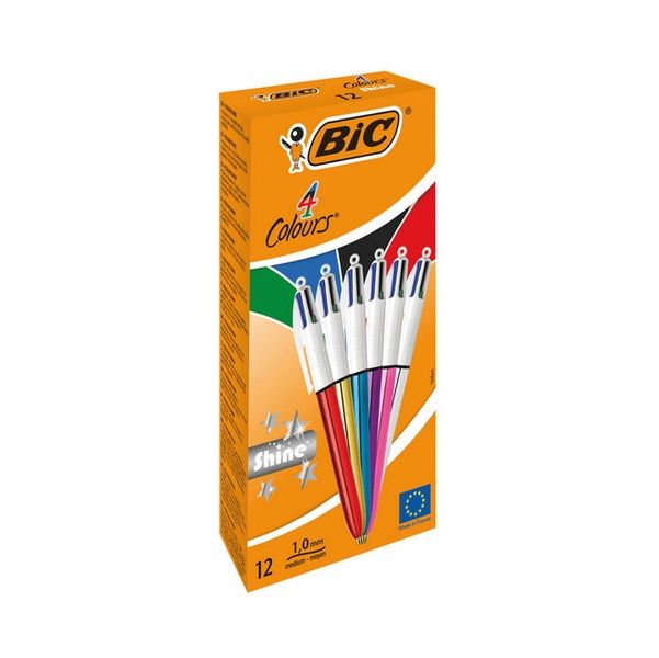 Bic® 4 Colours Ballpoint Pens Medium Point Assorted