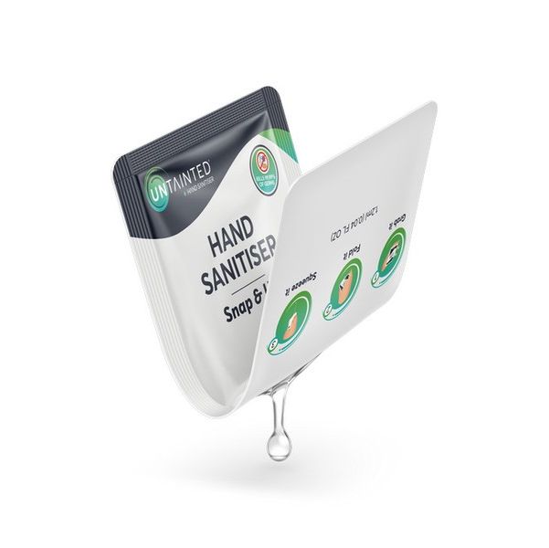 UNTAINTED® Hand Sanitiser Sachets, 40mm x 50mm, 1.2ml